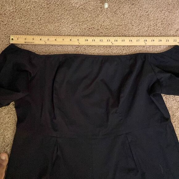 Monif C Cotton Stretch Off the Shoulder Romper Ruffle Trim Sleeve size 2X Witchy - Picture 4 of 10